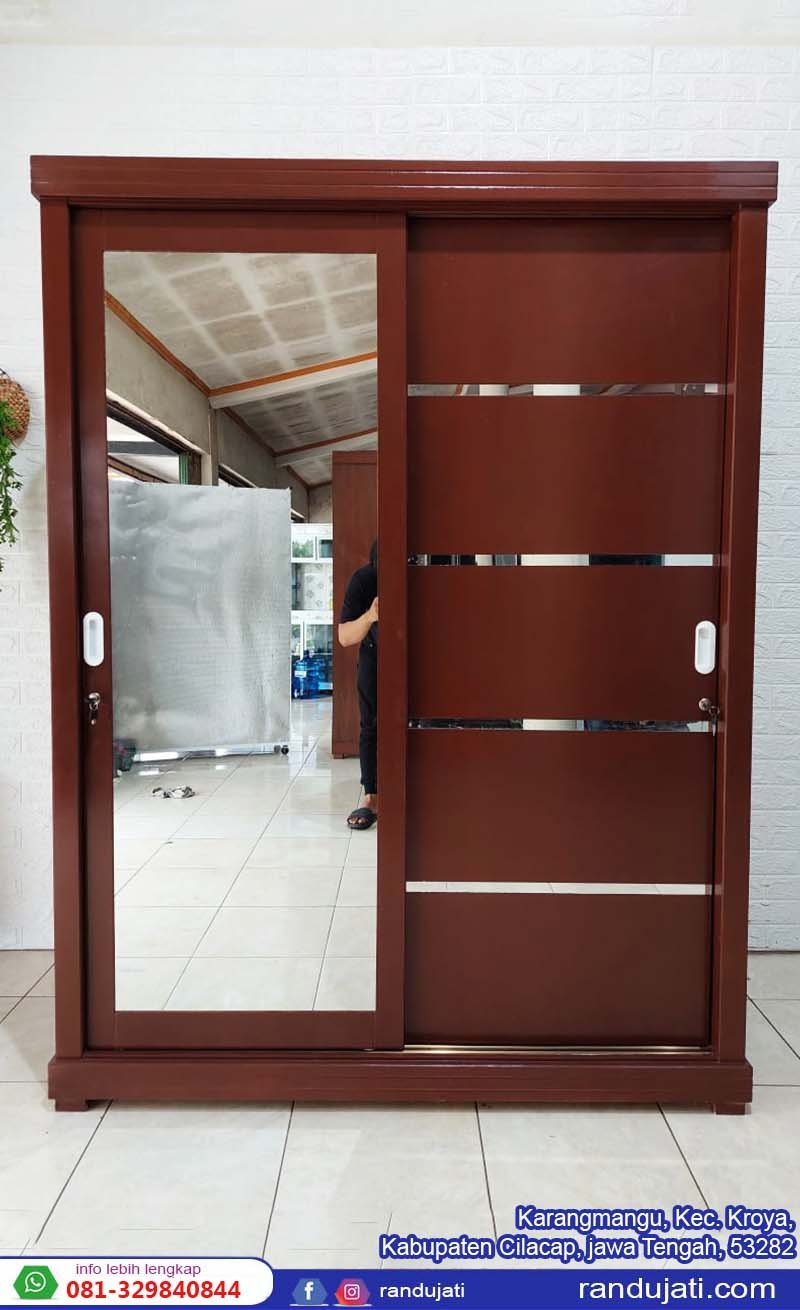 LEMARI PAKAIAN MULTIPLEK PINTU 2 COKLAT ZN215